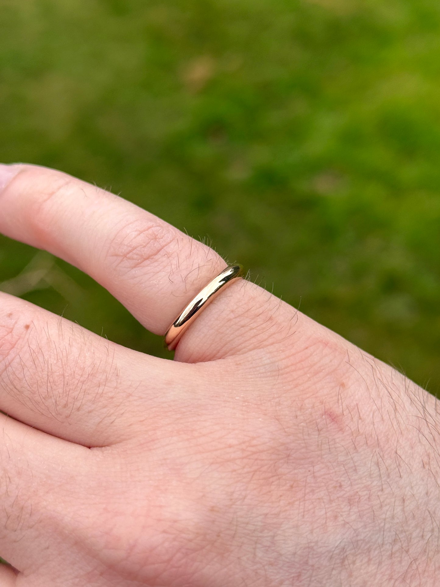 Gold band ring - solid 9ct yellow gold ring - hand cast