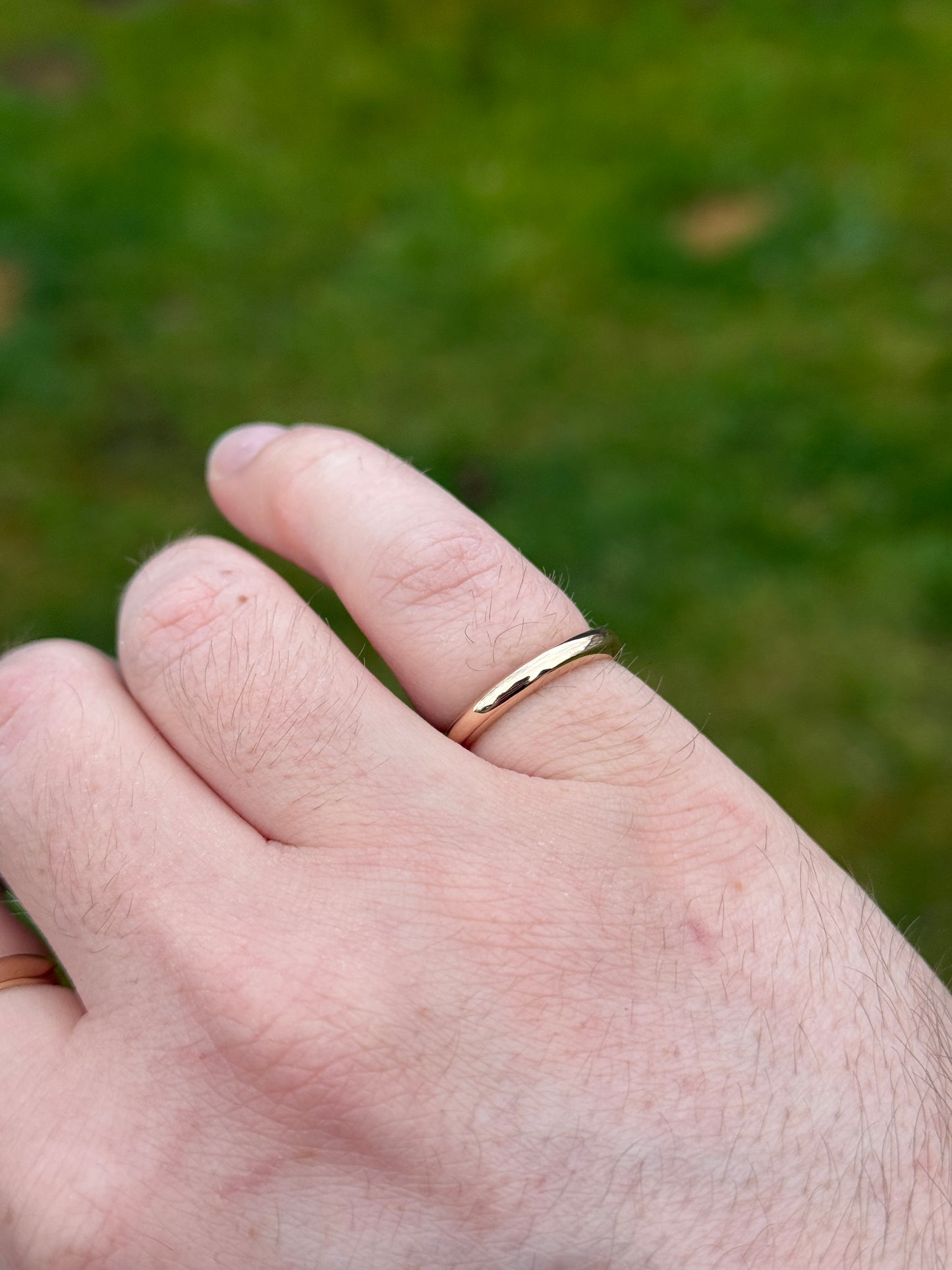 Gold band ring - solid 9ct yellow gold ring - hand cast