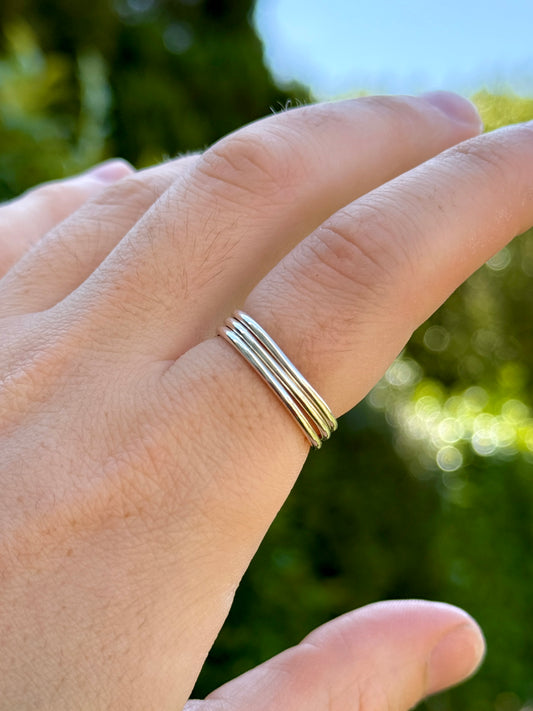 3 Stacking Silver Rings - Sterling Silver