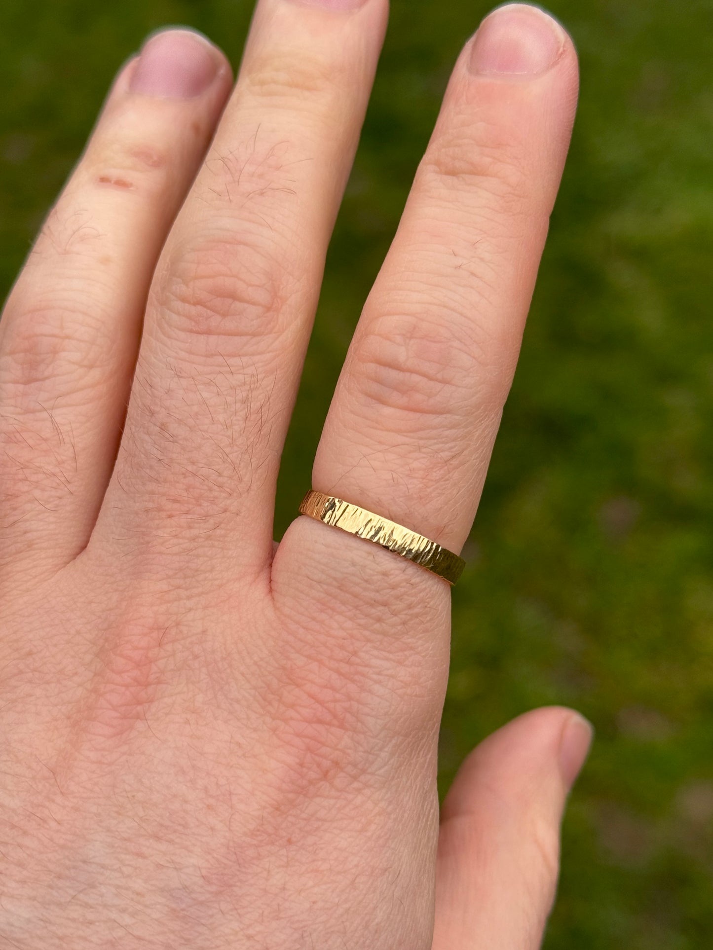 Bark Textured Gold Ring