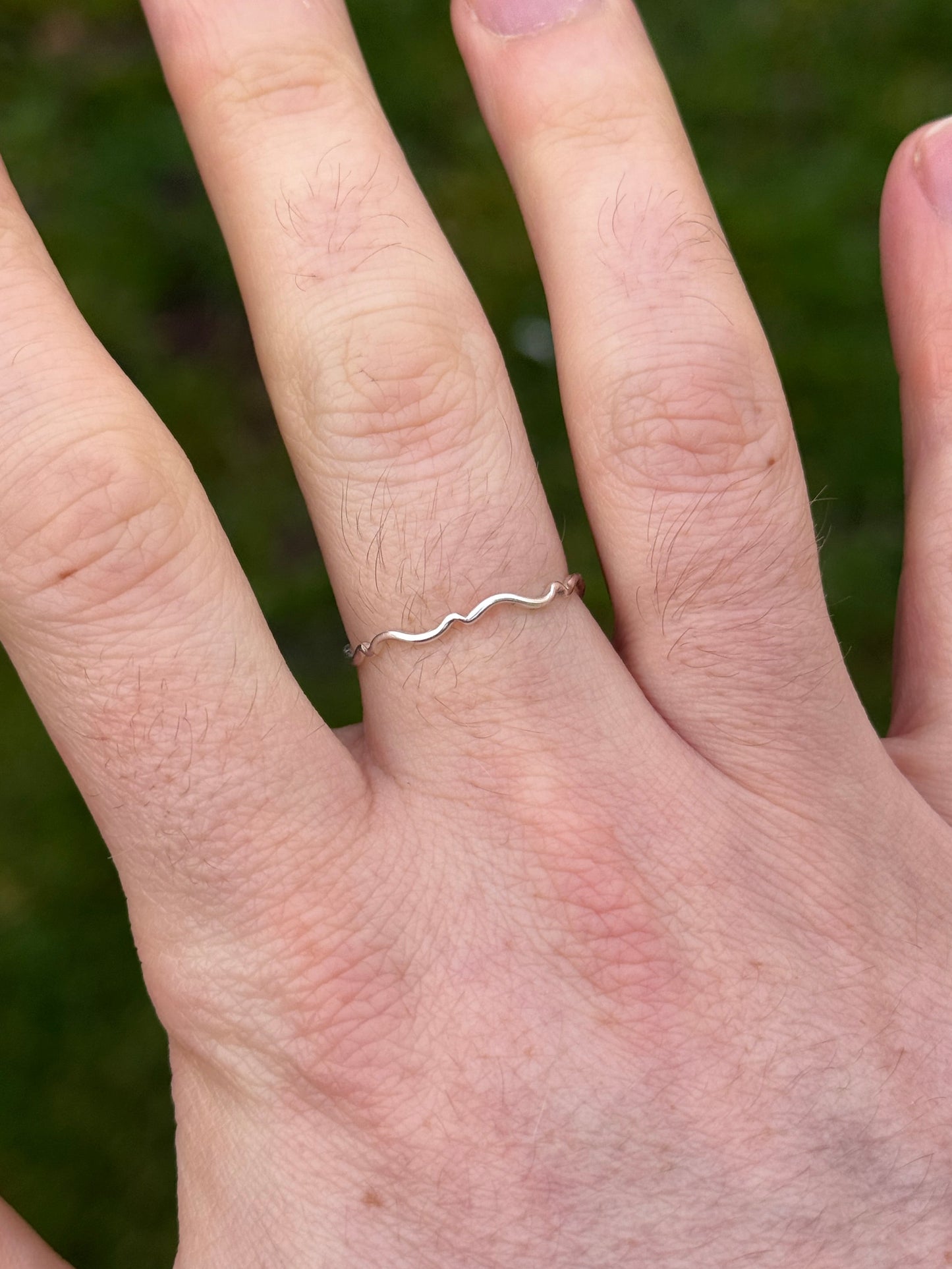 Silver Ring - 1mm Fancy Band - Sterling Silver