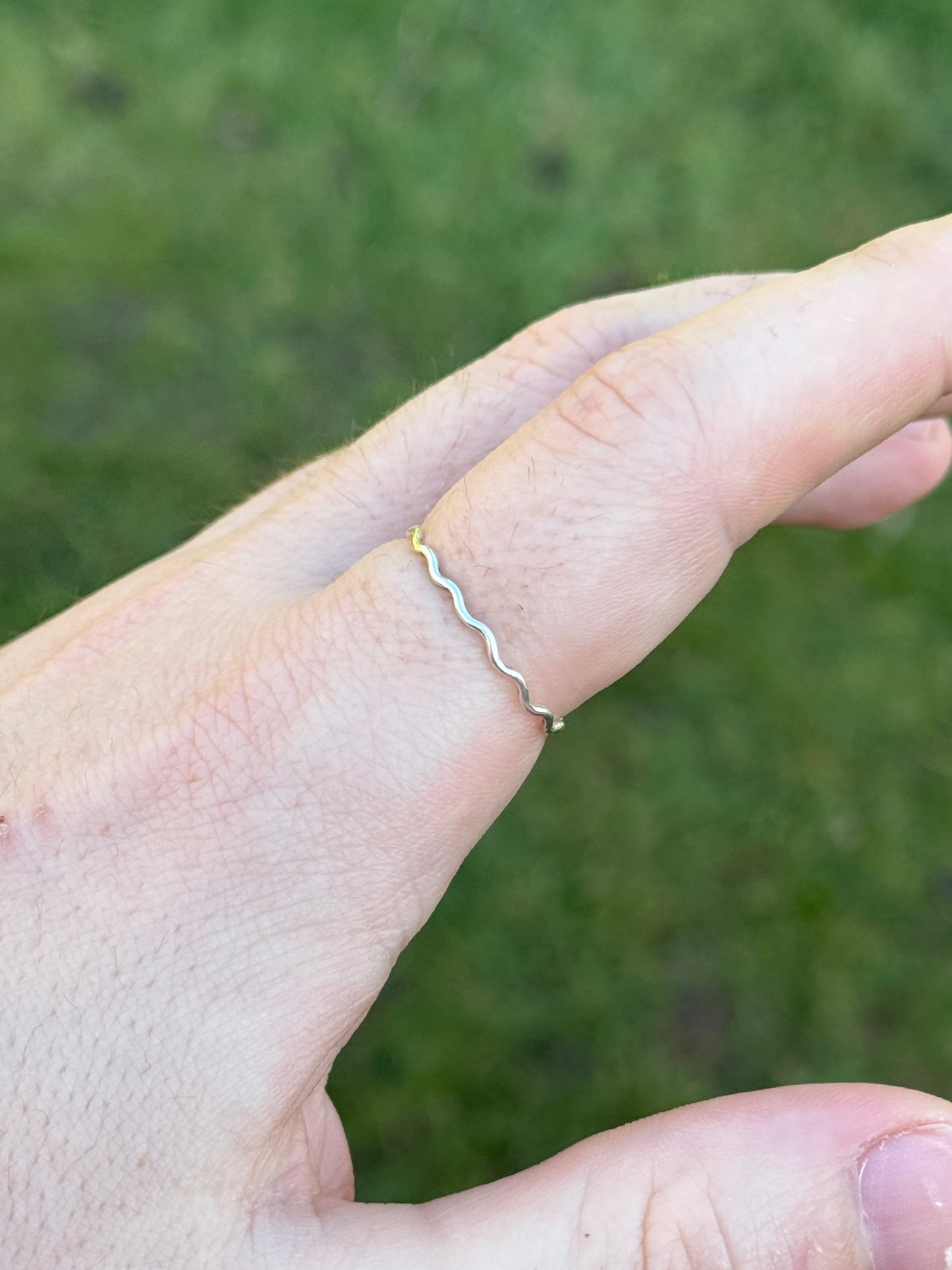 Silver Ring - 1mm Wavy Band - Sterling Silver