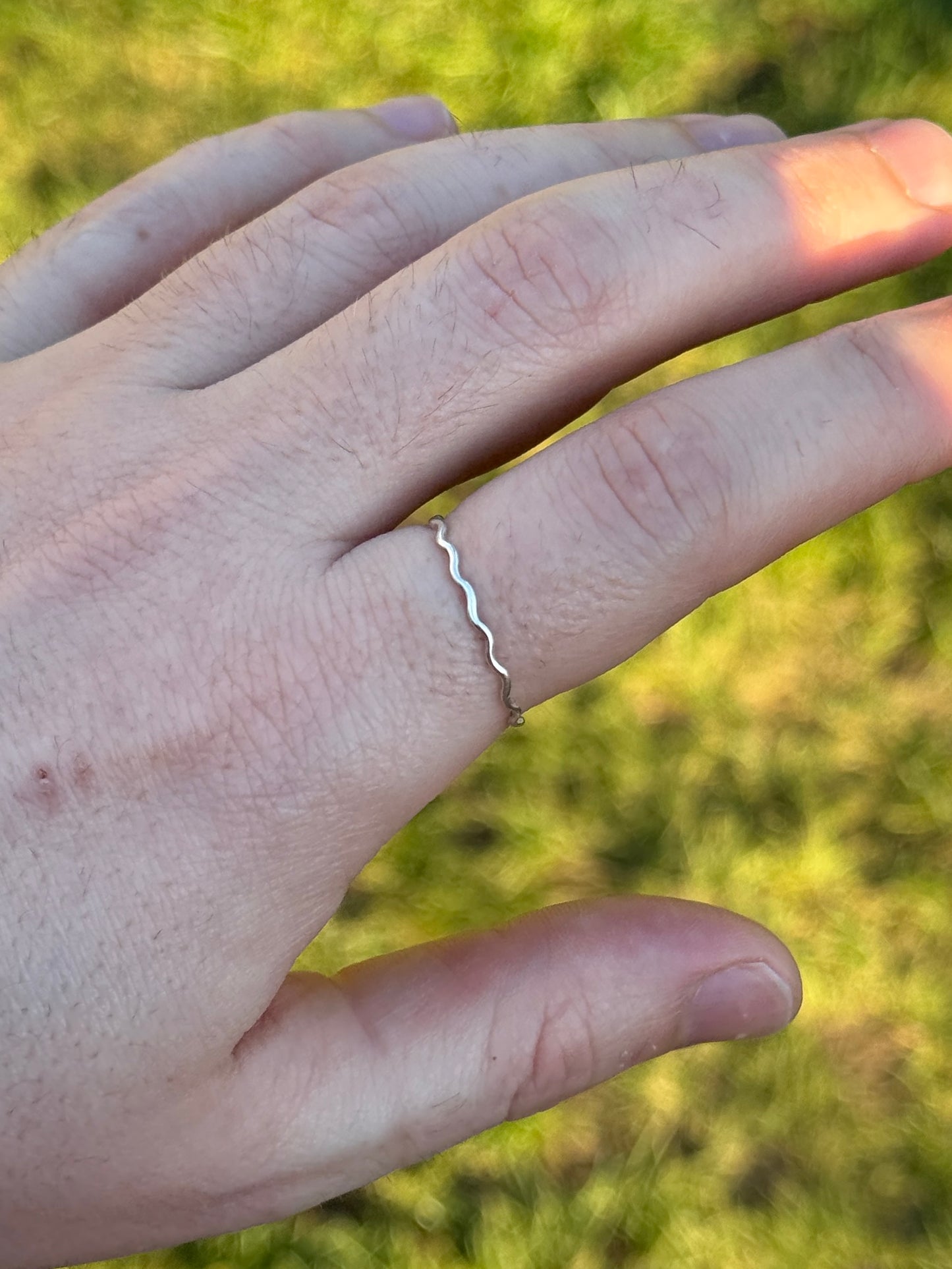 Silver Ring - 1mm Wavy Band - Sterling Silver