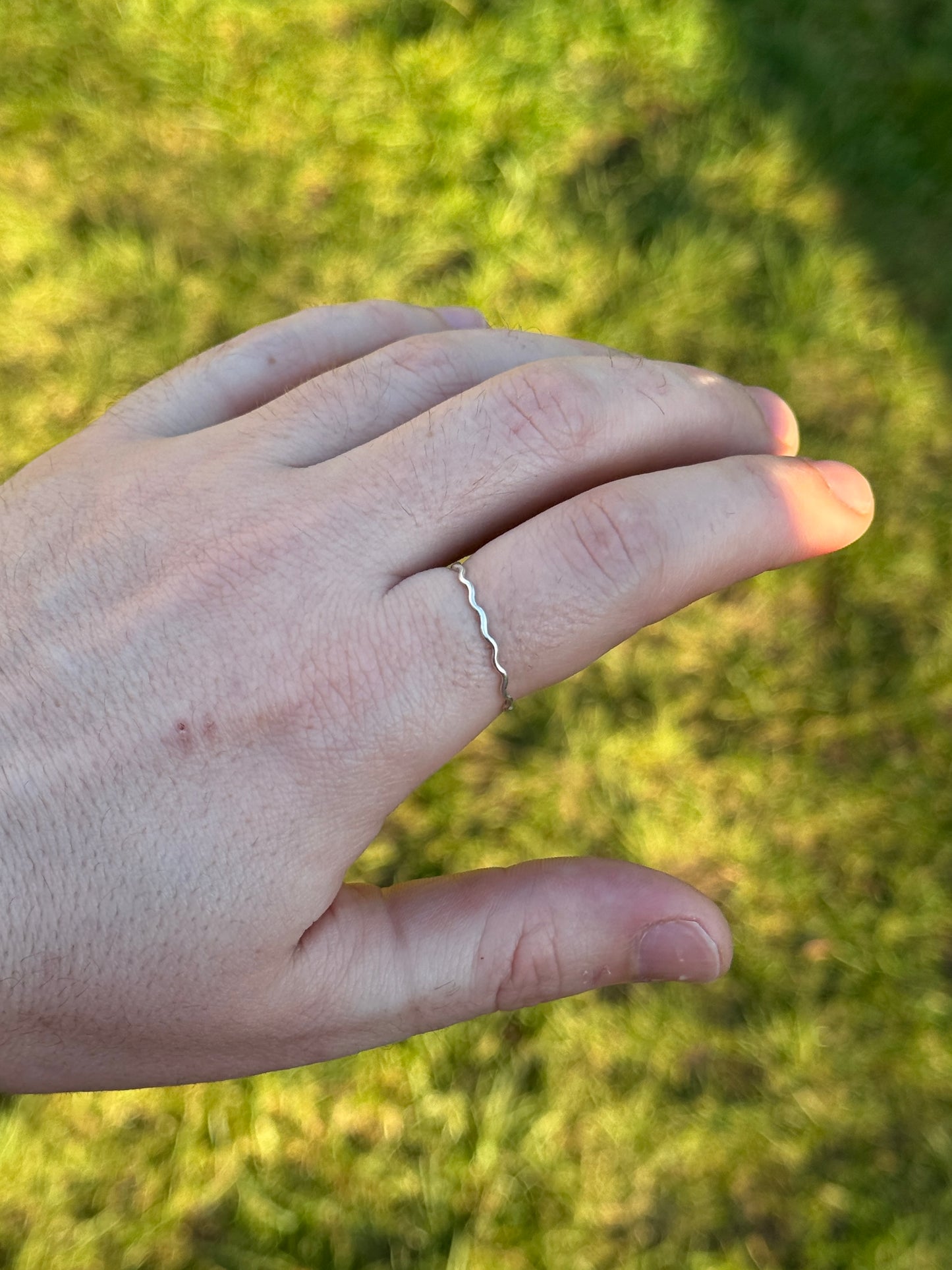 Silver Ring - 1mm Wavy Band - Sterling Silver