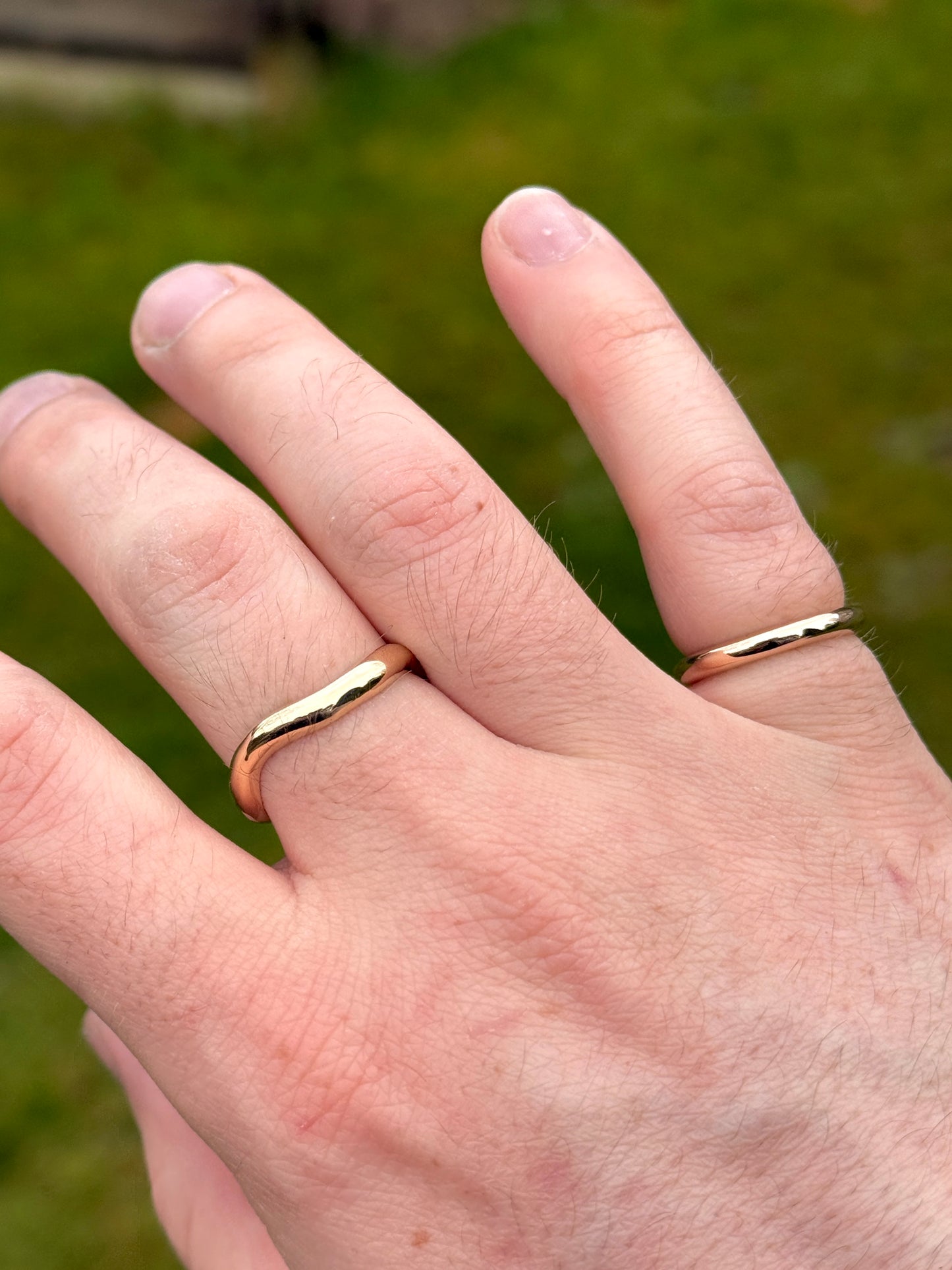 Gold wave ring - solid 9ct yellow gold ring - hand cast