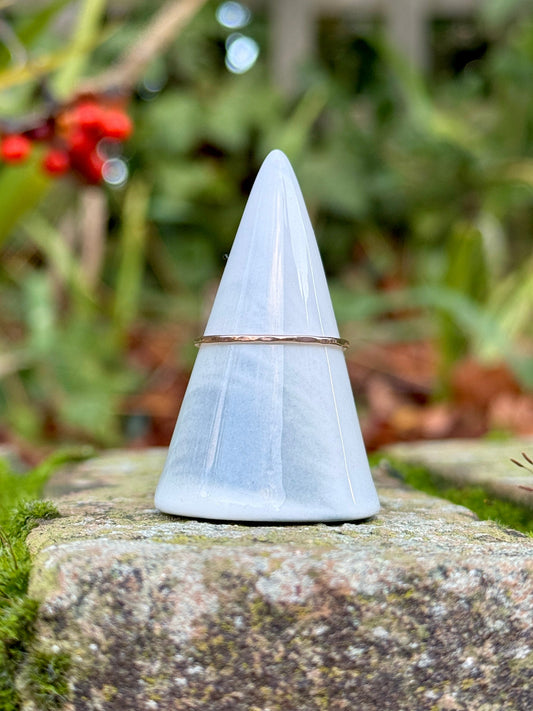 Rose Gold Hammered Textured Ring - 1mm Band - 9ct Rose Gold