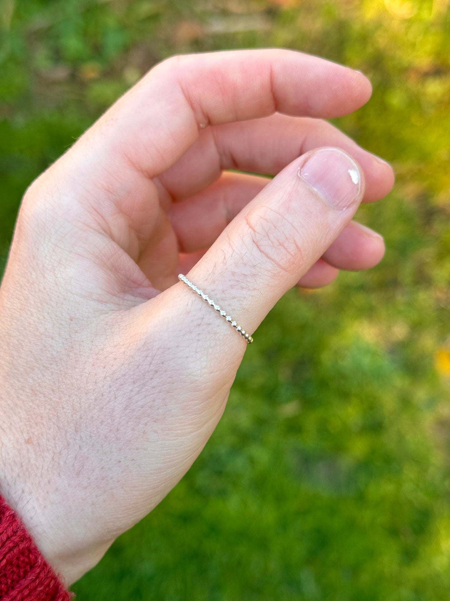Beaded Ring - Sterling Silver